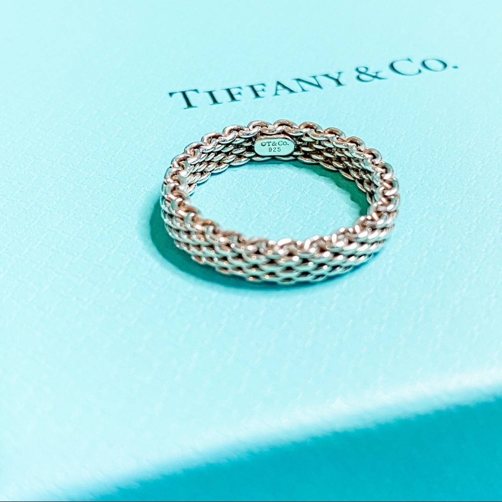 Tiffany & Co. Narrow Mesh Somerset SS Ring size 6